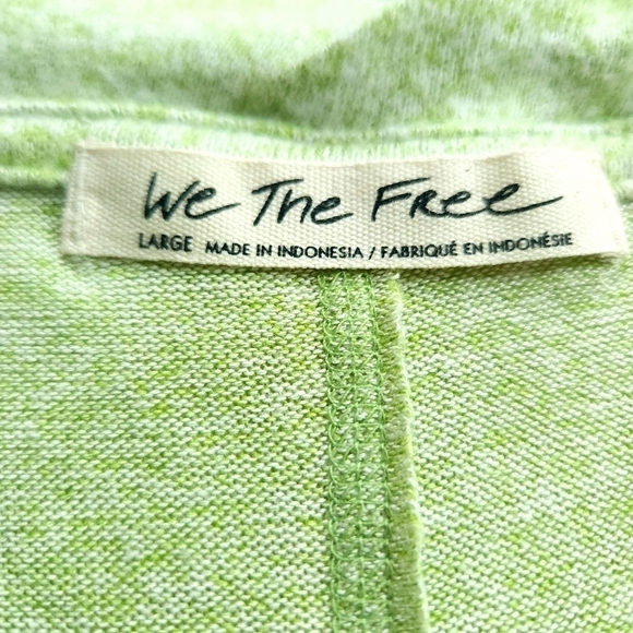Free People We the Free Courtney Hacci Green Muscle Tee sz L - Picture 7 of 7